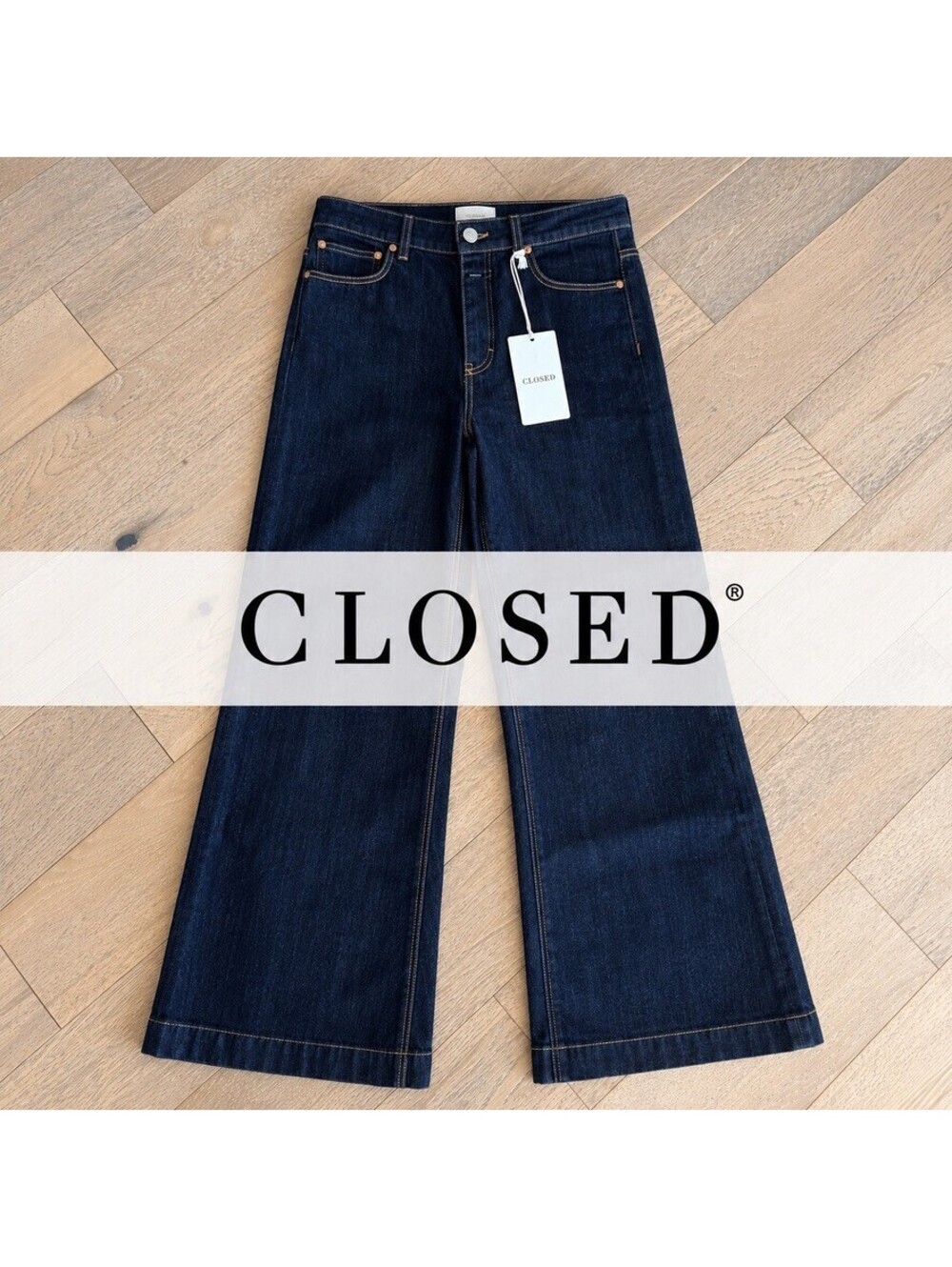 NWT Closed Glow Up Dark Blue Wide-Leg Jeans Size 29/30